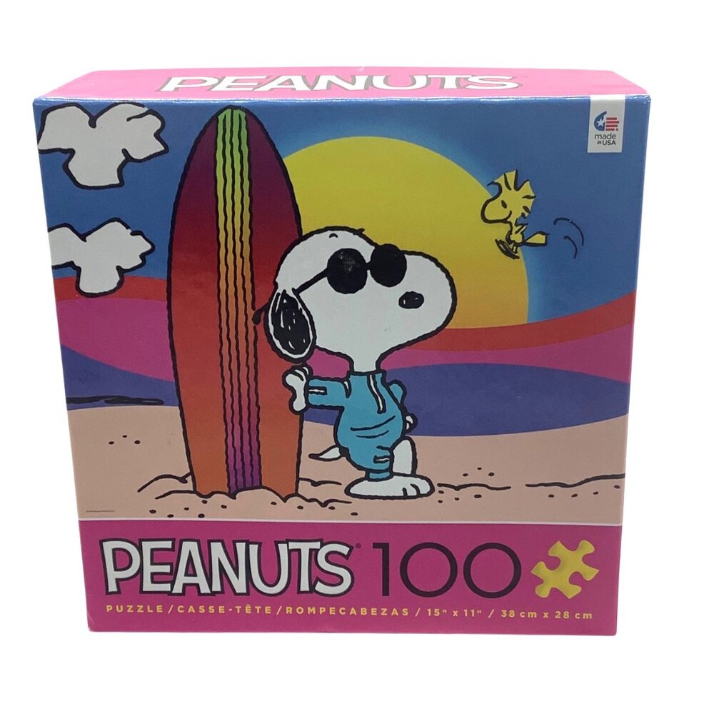 Peanuts 100-Piece Puzzle Featuring Snoopy &‎ Woodstock Surfing Age 5+  15" x 11"